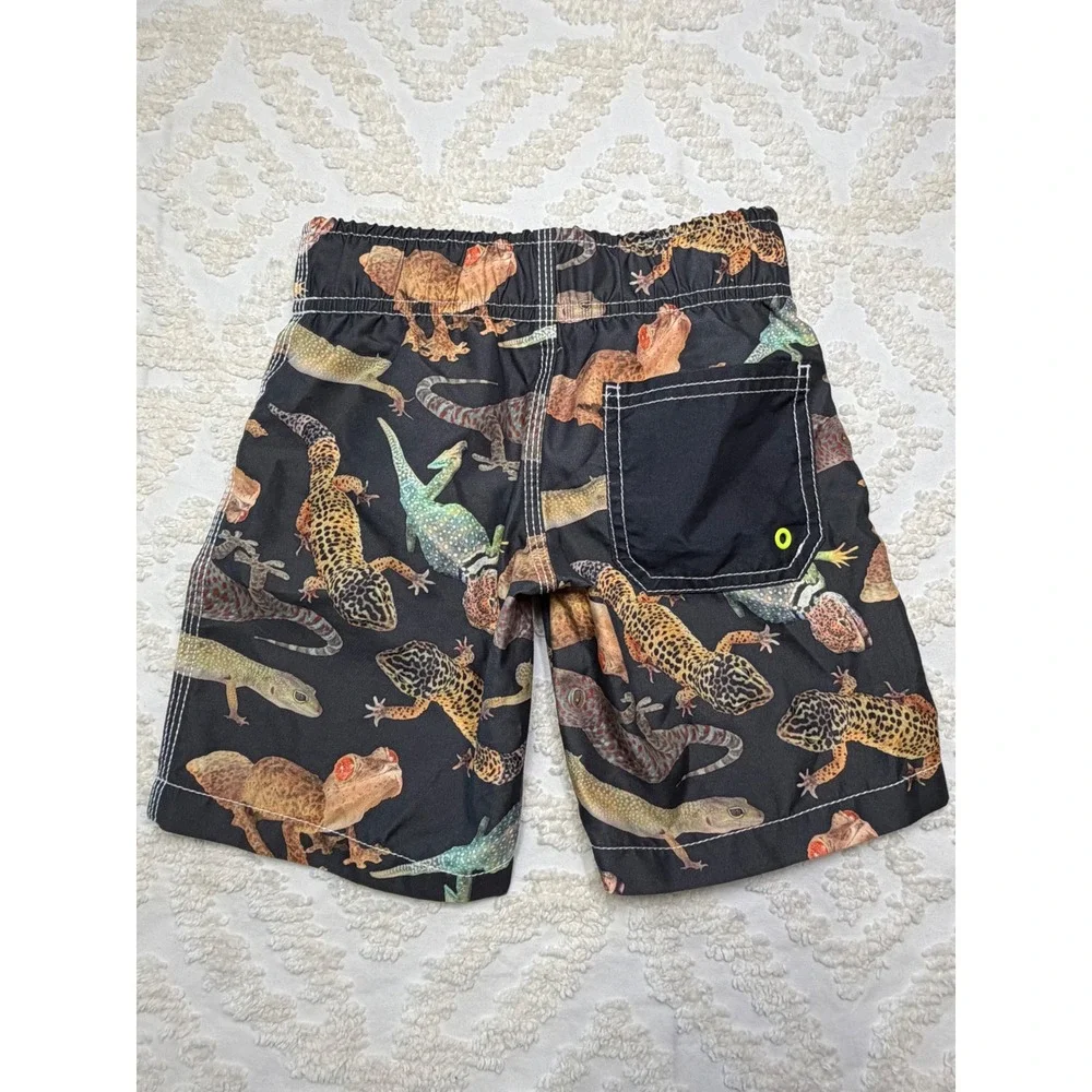 Crazy 8 Lizard Gecko Print Swim Trunks‎ 3T Toddler Boys Board Shorts Summer